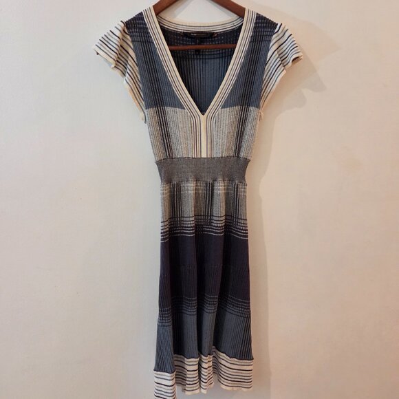 BCBGMaxazria Silk Blend Striped Knit Dress - Picture 10 of 14